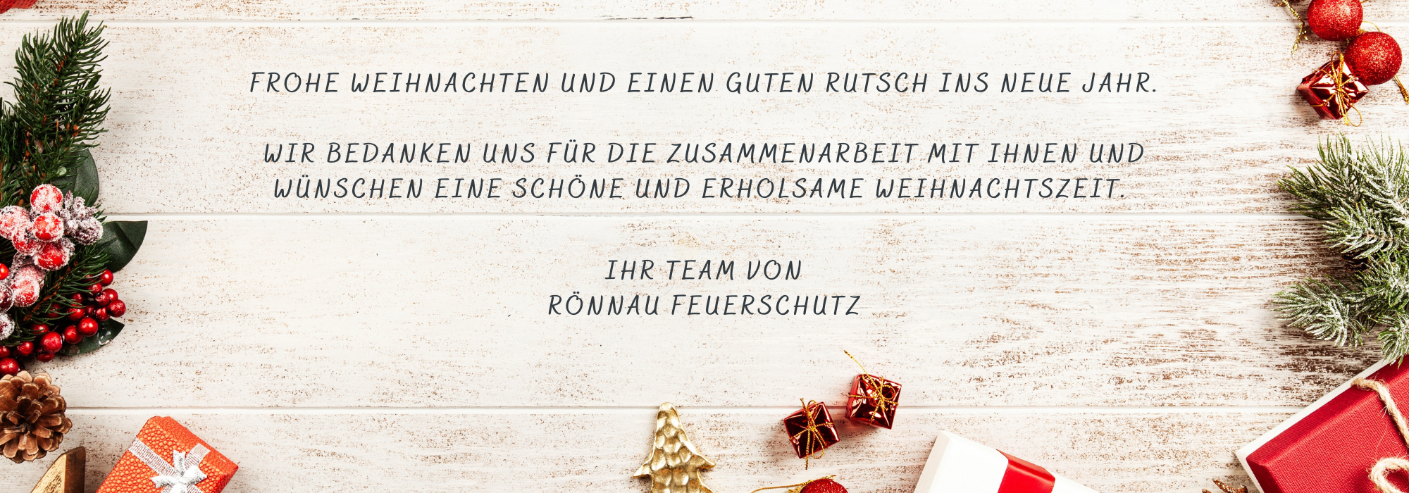 Wir wünschen frohe Weihnachten.